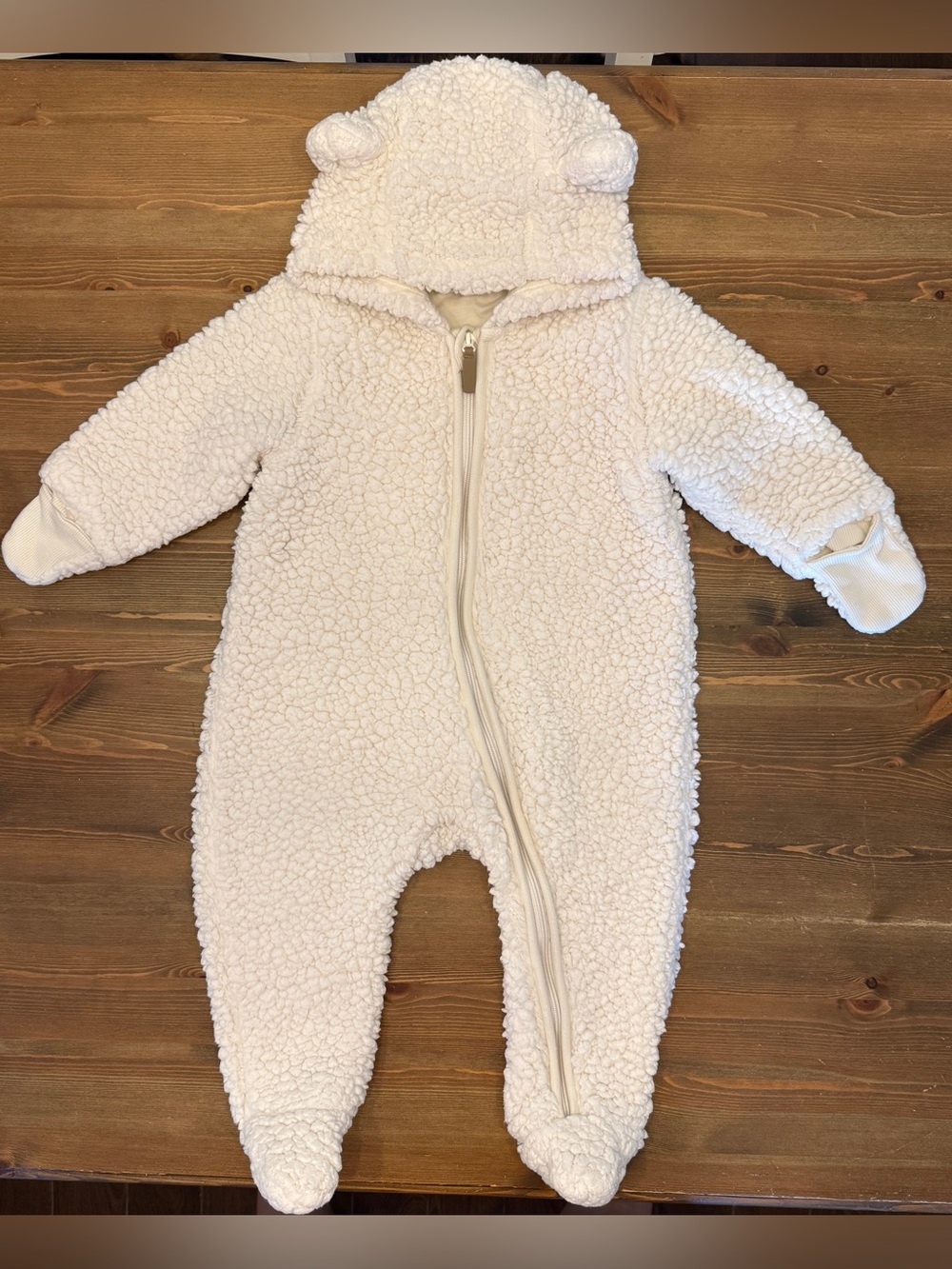 H&M Ivory Sherpa One-Piece Bunting Suit (9M)